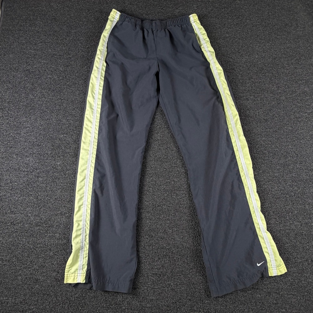 Nike Pants Vintage M 8-10 251315-063 Gray Lime Green Side Stripe EUC